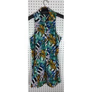 Show me your MuMu tropical floral collard dress birds of paradise size S